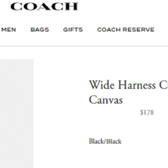 $128 *NEW* COACH MEN'S WIDE HARNESS CUT-TO-SIZE - Picture 2 of 2